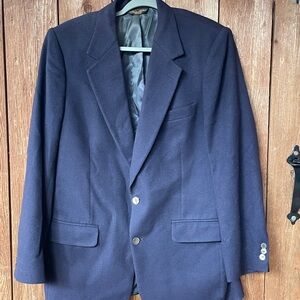 Brooks Brothers Dark Blue Sport Coat-100% Cashmere, Soft